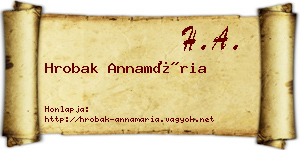 Hrobak Annamária névjegykártya